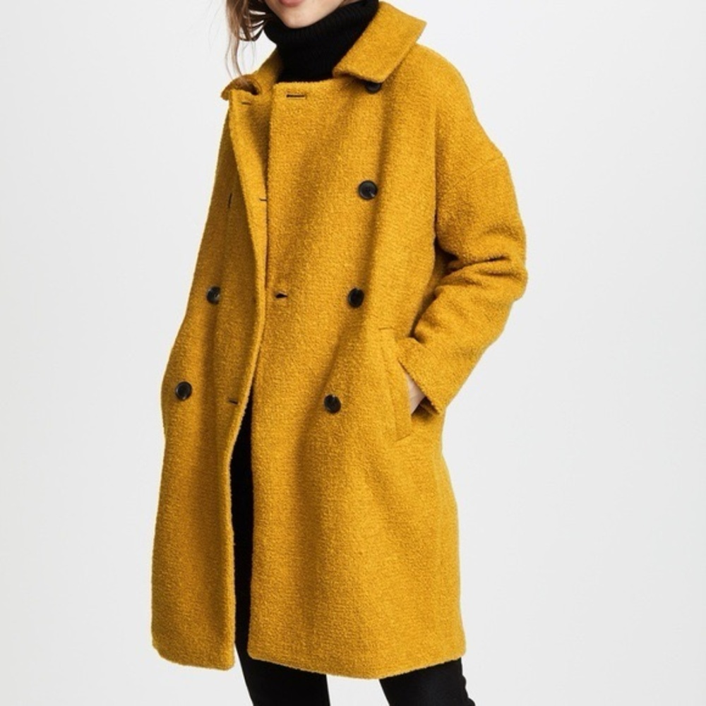 Madewell Boucle Double Breasted Wool Blend Coat in Hayfield NWT Large